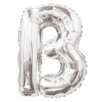 14" Silver Letter B Balloon