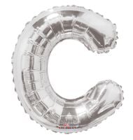 14" Silver Letter C Balloon