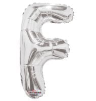14" Silver Letter F Balloon