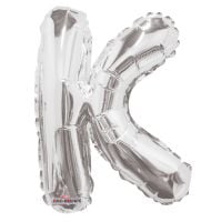 14" Silver Letter K Balloon