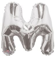 14" Silver Letter M Balloon