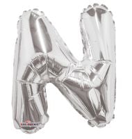 14" Silver Letter N Balloon