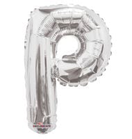 14" Silver Letter P Balloon