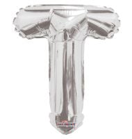 14" Silver Letter T Balloon