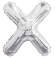 14" Silver Letter X Balloon