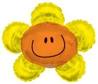 14" Smiley Flower Yellow Balloon
