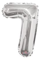 14" Silver Number 7 Balloon
