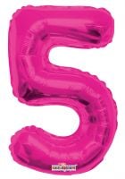 14" Pink Number 5 Balloon
