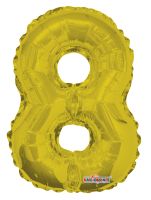 14" Gold Number 8 Balloon