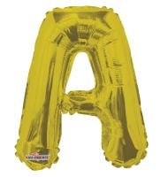 14" Gold Letter A Balloon
