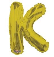 14" Gold Letter K Balloon
