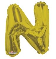 14" Gold Letter N Balloon