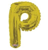 14" Gold Letter P Balloon