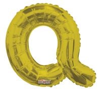 14" Gold Letter Q Balloon