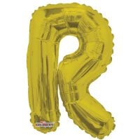 14" Gold Letter R Balloon