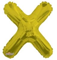 14" Gold Letter X Balloon