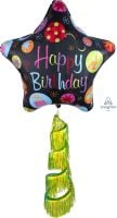 Coil Tail AirWalker Happy Birthday Bursts (non-packaged) Balloon