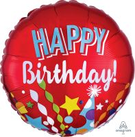 18" Festive Happy Birthday Balloon