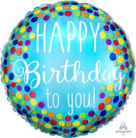 18" Happy Birthday to You Dots Balloon