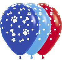 11" Paw Prints Boy Assortment (50pcs) Balloons