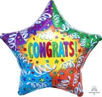 18" Holographic Congrats Streamer Explosion Balloon
