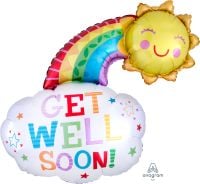 SuperShape Get Well Happy Rainbow Balloon
