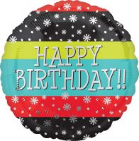 18" Birthday Confetti Stripes Balloon