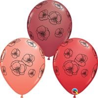 11" Pretty Poppies Balloons