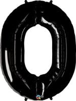 34" Black Number 0 Balloon