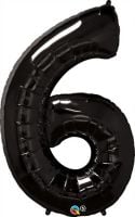 34" Black Number 6 Balloon
