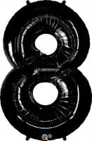 34" Black Number 8 Balloon