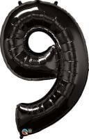34" Black Number 9 Balloon