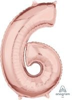 26" Rose Gold Number 6 Balloon