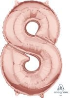 26" Rose Gold Number 8 Balloon