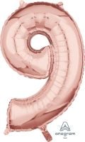 26" Rose Gold Number 9 Balloon