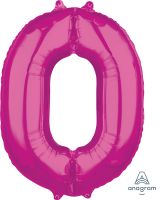26" Pink Number 0 Balloon