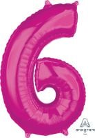26" Pink Number 6 Balloon