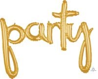 Script Phrase Party Gold Balloon