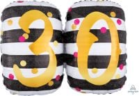 SuperShape Holographic Pink & Gold Milestone 30 Balloon