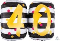 SuperShape Holographic Pink & Gold Milestone 40 Balloon