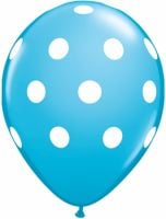 11" Big Polka Dots Robin's Egg Blue (50pcs) Balloons