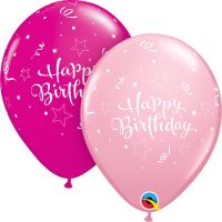11" Birthday Shining Star Pink and Berry (50pcs) Balloons