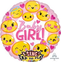 Sing-A-Tune Emoticon Baby Girl Balloon