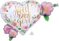 SuperShape Floral Baby Girl Balloon
