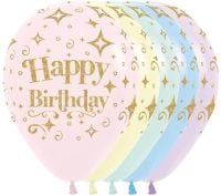 11" Happy Birthday Diamonds Pastel Matte Assortment (50pcs) Balloons