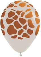 11" Giraffe Print Fashion White Sand (50pcs) Balloons