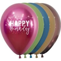 11" Happy Birthday Vibrant Reflex Assortment (50pcs) Balloons