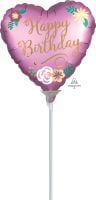 09" Birthday Satin Flowers Balloon