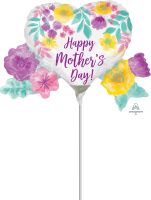 Mini Shape Happy Mothers Day Watercolor Flowers Balloon
