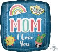 18" Mom I Love You Patches Balloon
